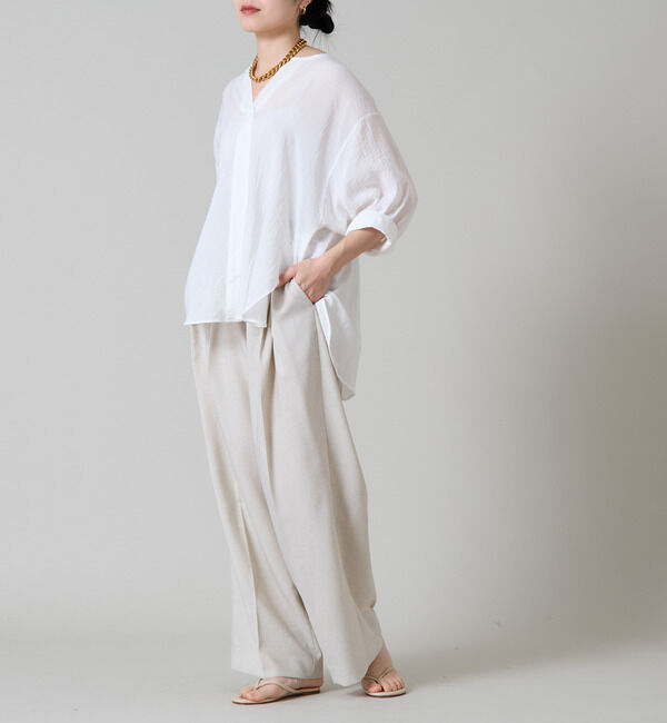 Liesse「スキッパーワイドドルマンブラウス」|シャツ・ブラウス|