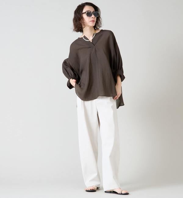 Liesse「スキッパーワイドドルマンブラウス」|シャツ・ブラウス|
