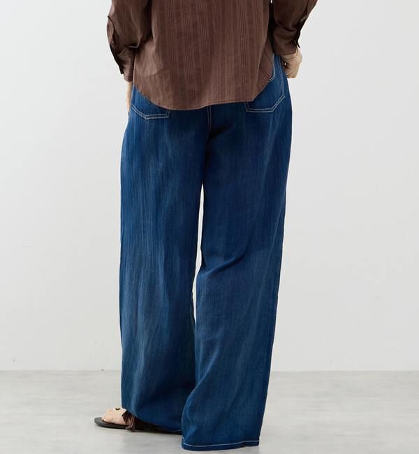SOFFITTO「シアーデニムワイドパンツ」|デニム|