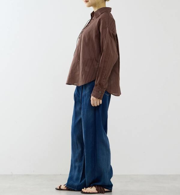 SOFFITTO「シアーデニムワイドパンツ」|デニム|