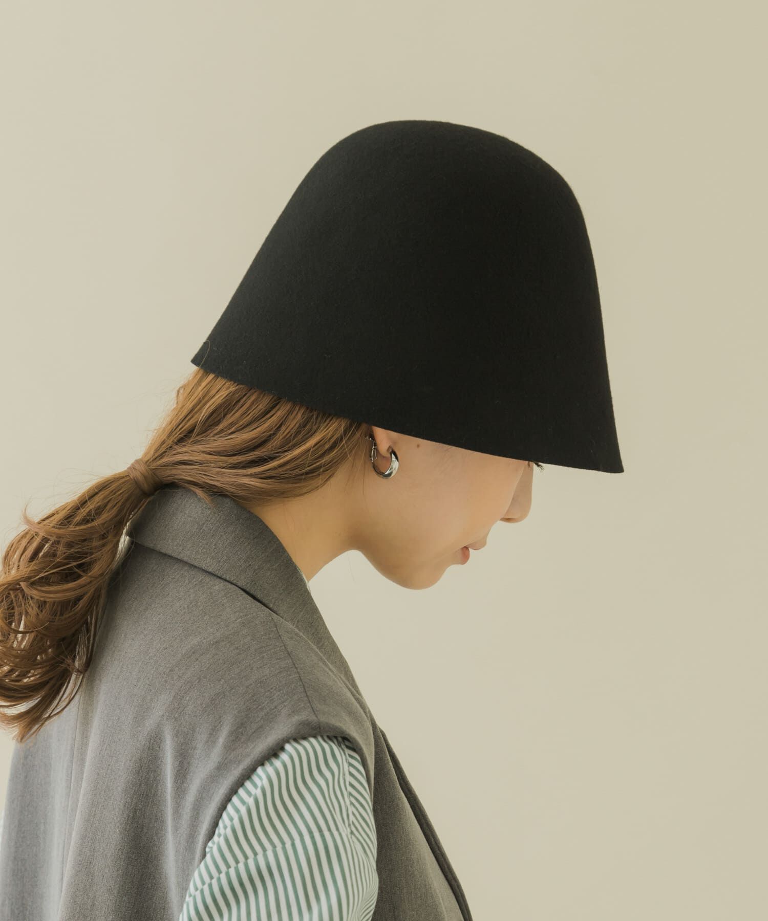 SMELLY「ウールクローシュハット」|ハット|ブラック