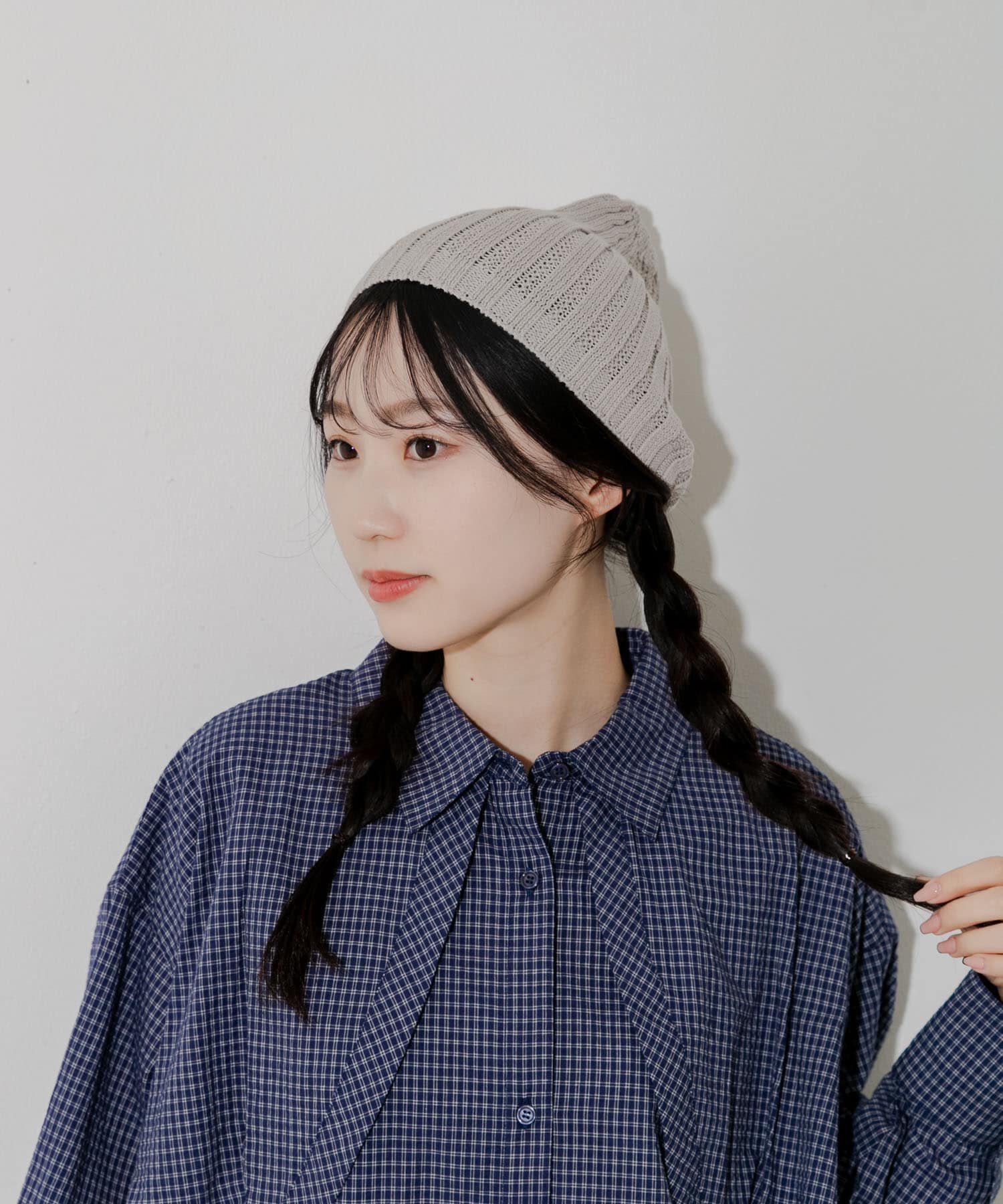 SMELLY「コットンリネンリブビーニー」|ニット帽|