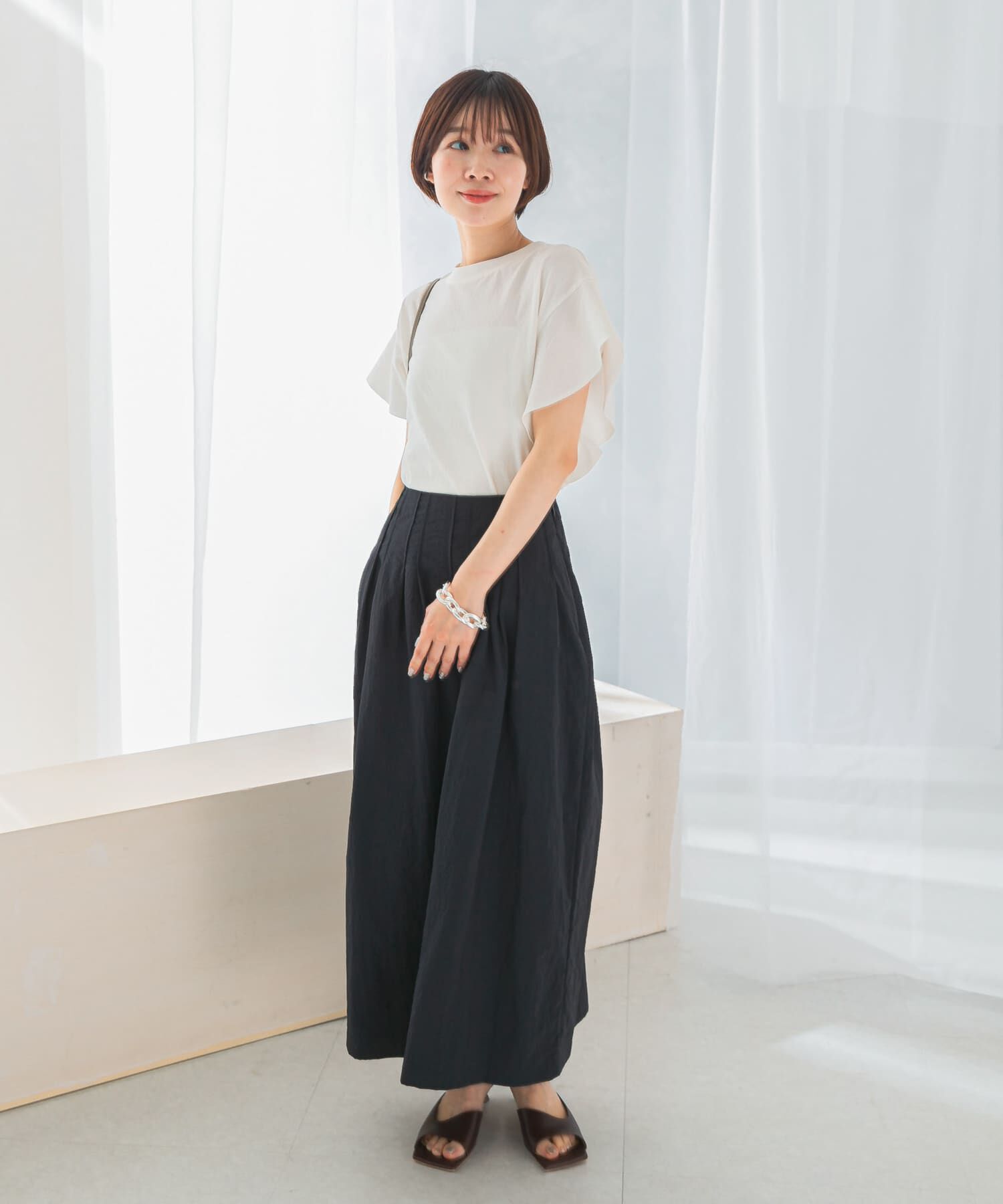 URBAN RESEARCH ROSSO「UVカットフレアスリーブカットソー」|Tシャツ・カットソー|