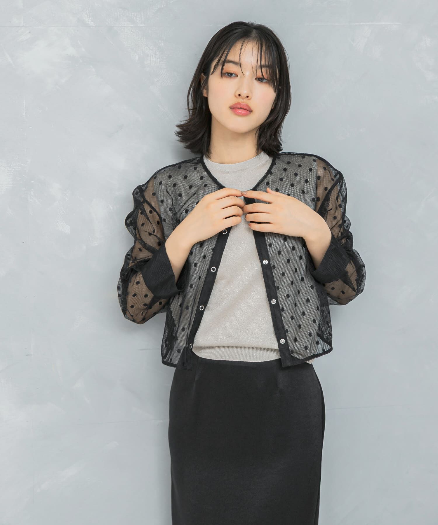 URBAN RESEARCH ROSSO「シアーメッシュドットプルオーバー」|その他|ブラック