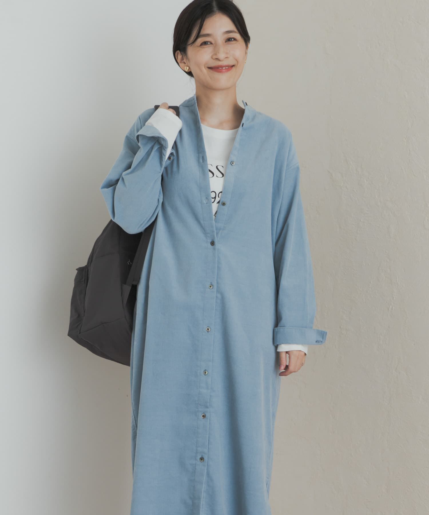 URBAN RESEARCH DOORS「『WEB/一部店舗限定カラー』『UR TECH』コーデュロイシャツワンピース」|ワンピース|