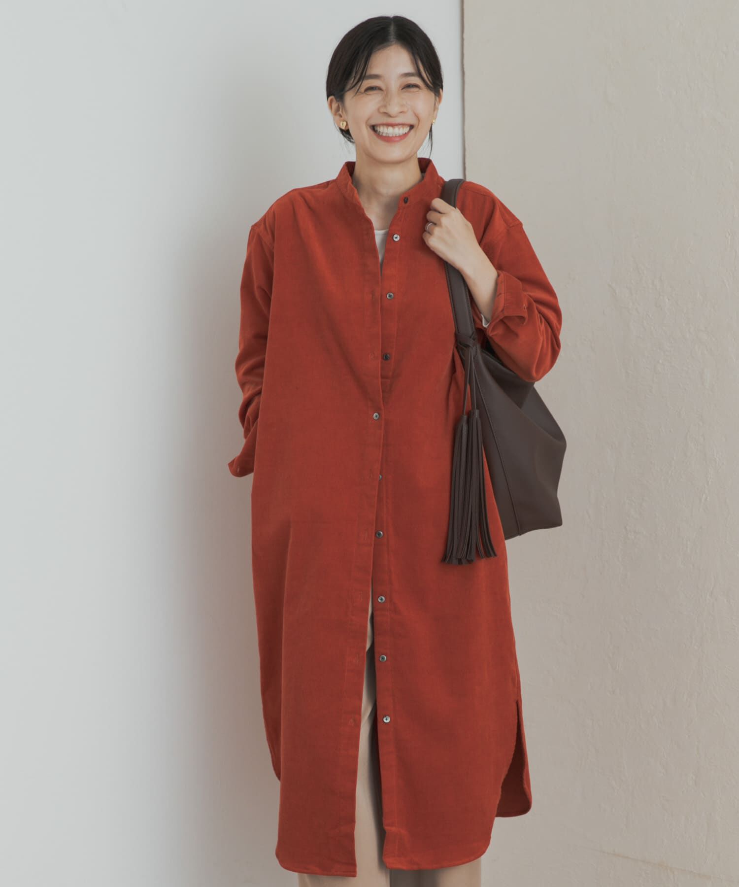 URBAN RESEARCH DOORS「『WEB/一部店舗限定カラー』『UR TECH』コーデュロイシャツワンピース」|ワンピース|