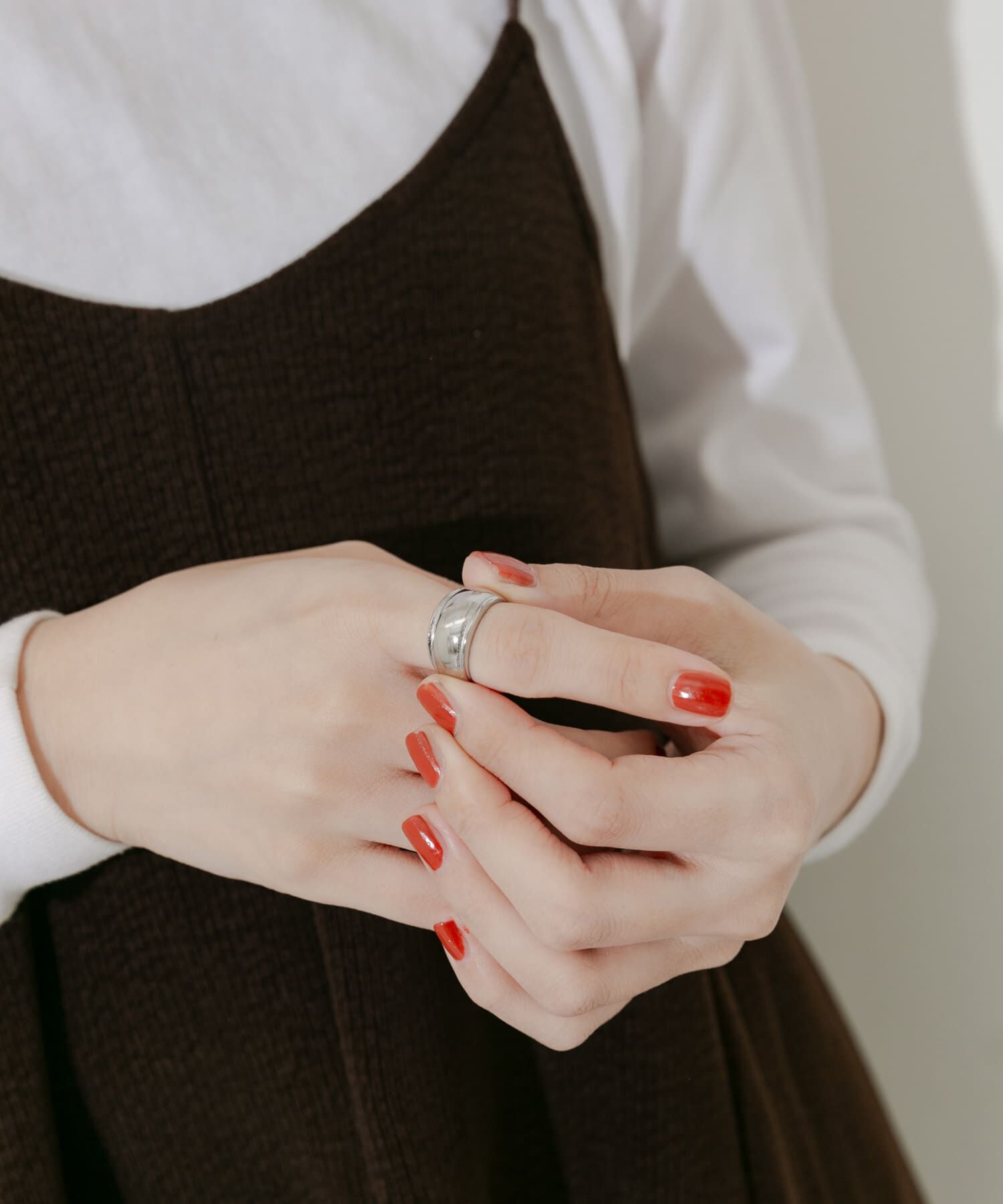 SMELLY「ステンレスシンプルエッジリング」|リング|