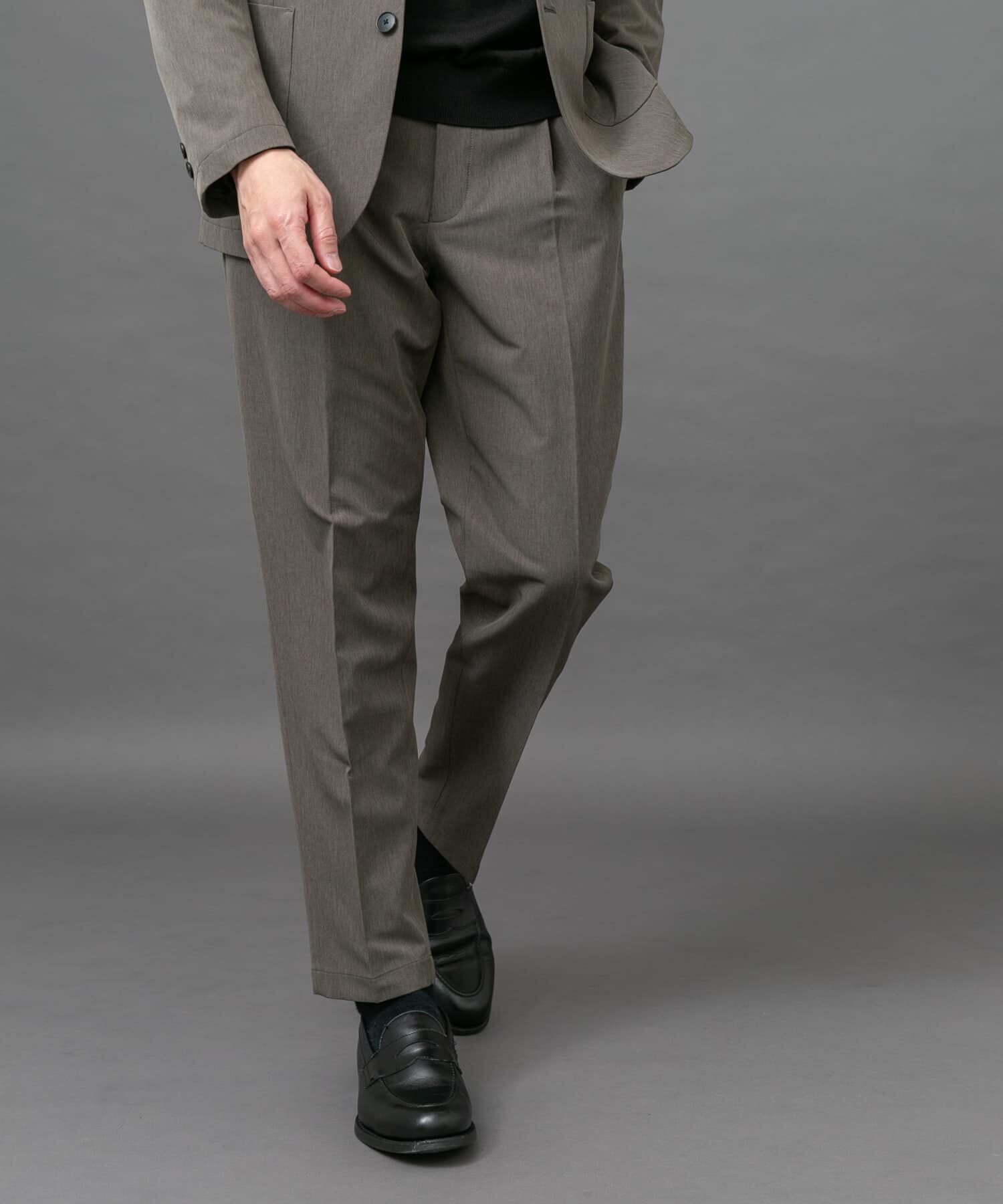 URBAN RESEARCH DOORS「LIFE STYLE TAILOR　4WAYストレッチメランジパンツ」|スラックス|ライトカーキ