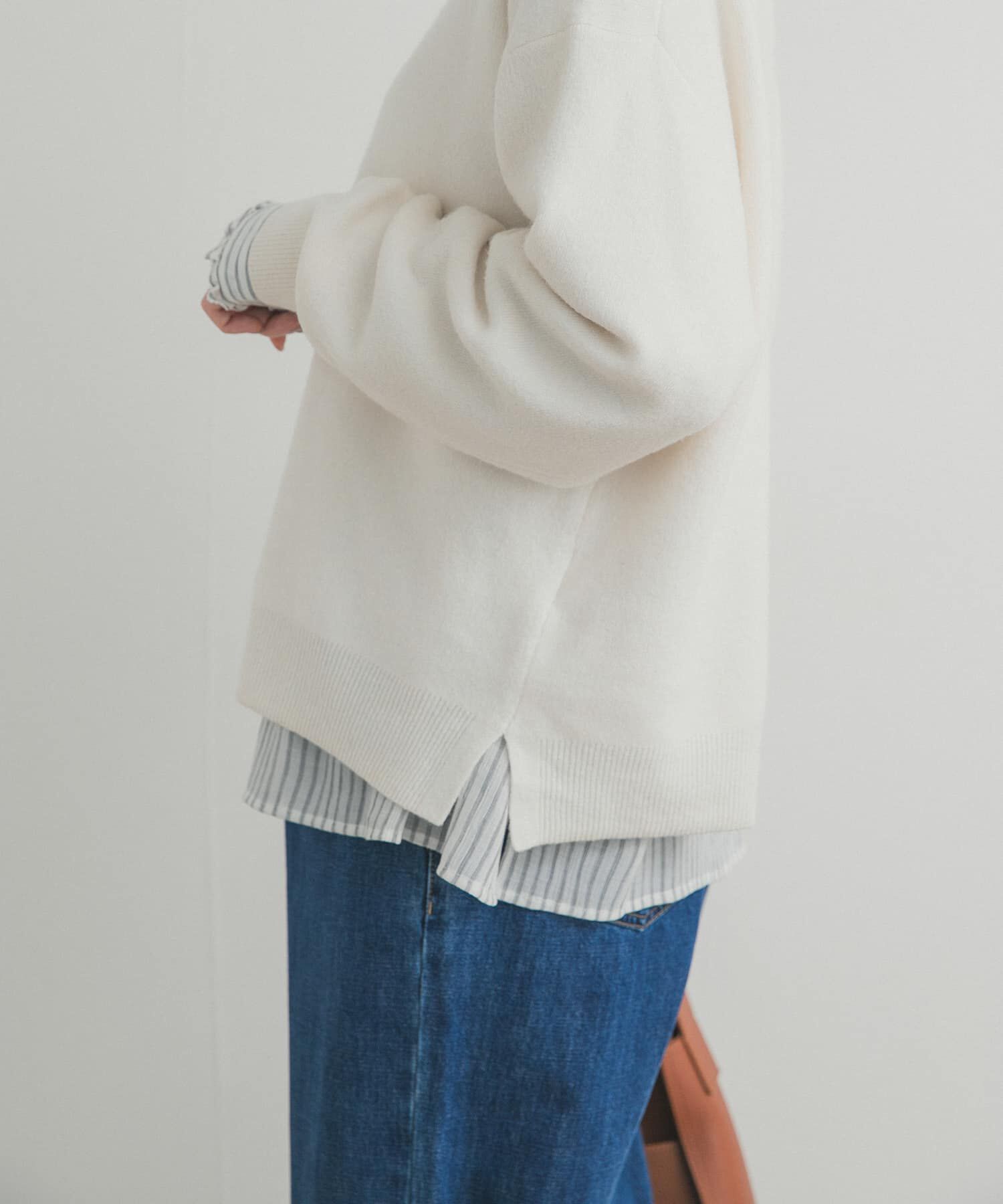 URBAN RESEARCH DOORS「ボートネックスムースプルオーバー」|ニット・セーター|