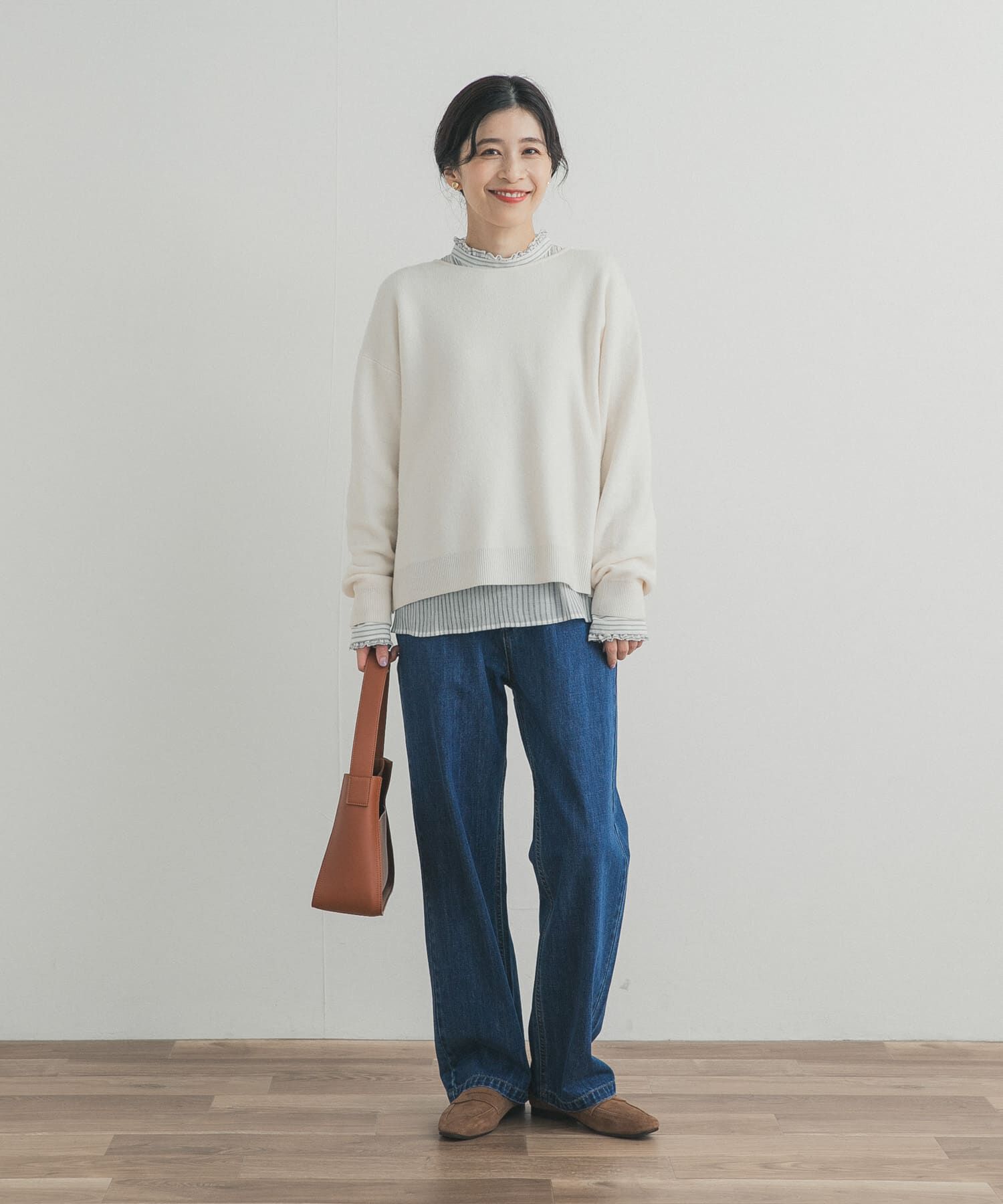 URBAN RESEARCH DOORS「ボートネックスムースプルオーバー」|ニット・セーター|