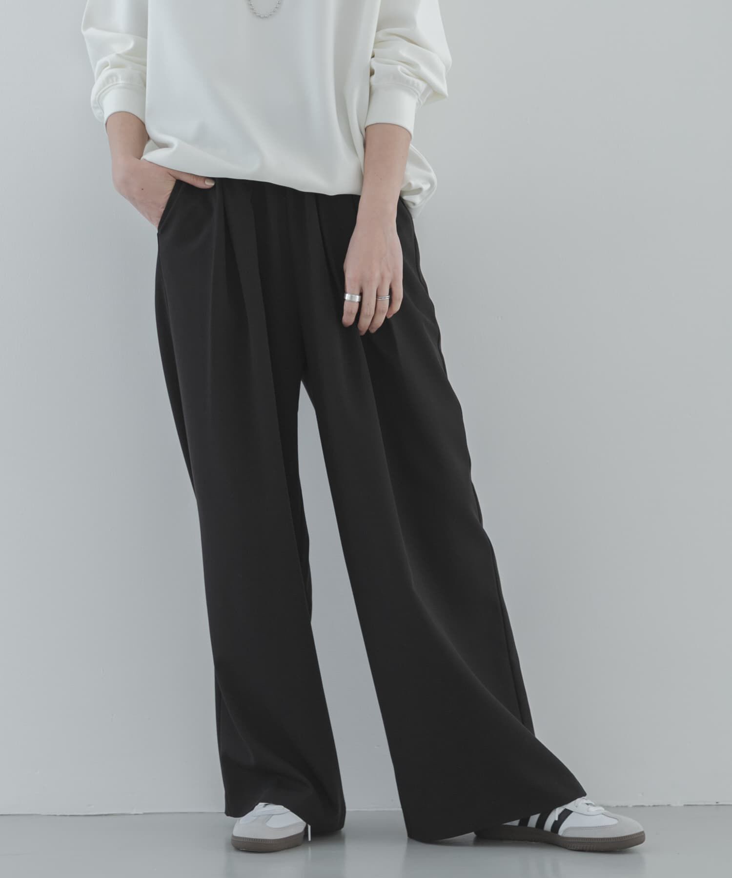 Sonny Label 「ダブルタックワイドイージーパンツ」|その他|ブラック