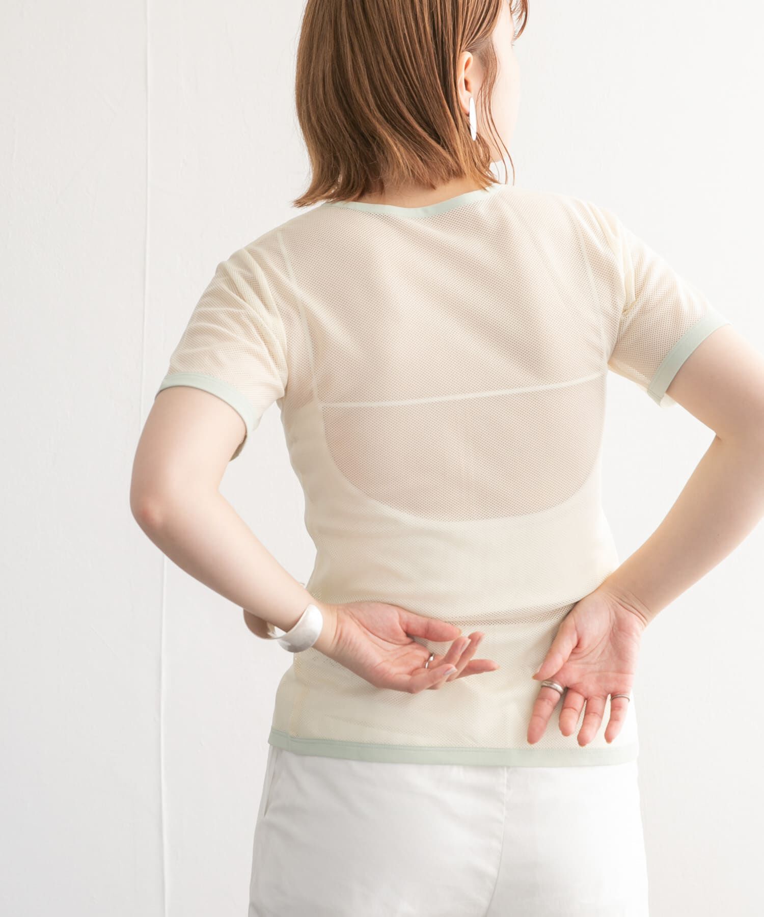  「メッシュZIPトップス」|Tシャツ・カットソー|