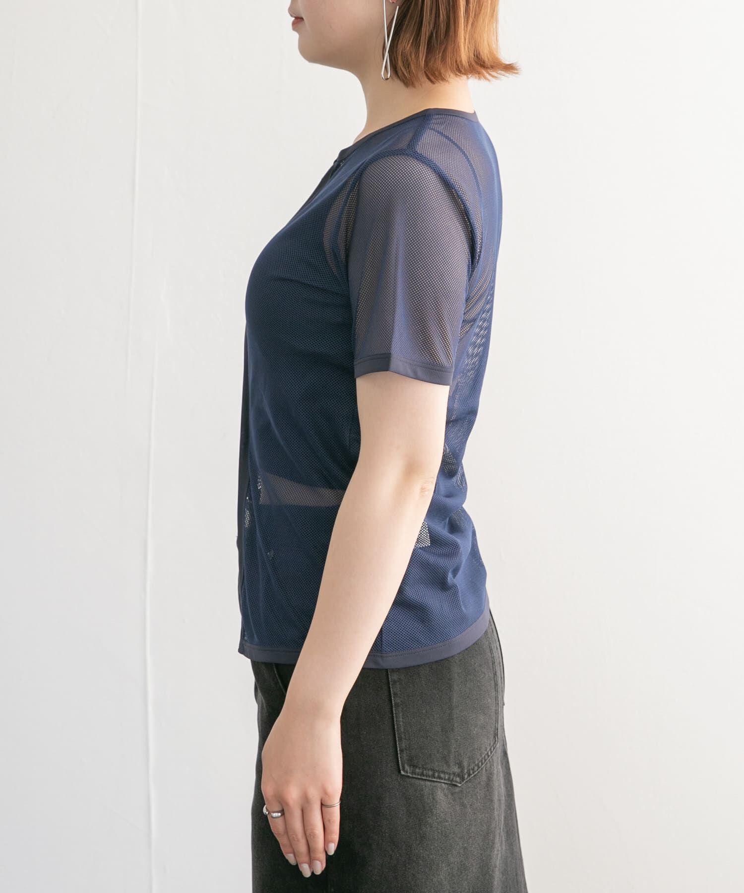  「メッシュZIPトップス」|Tシャツ・カットソー|