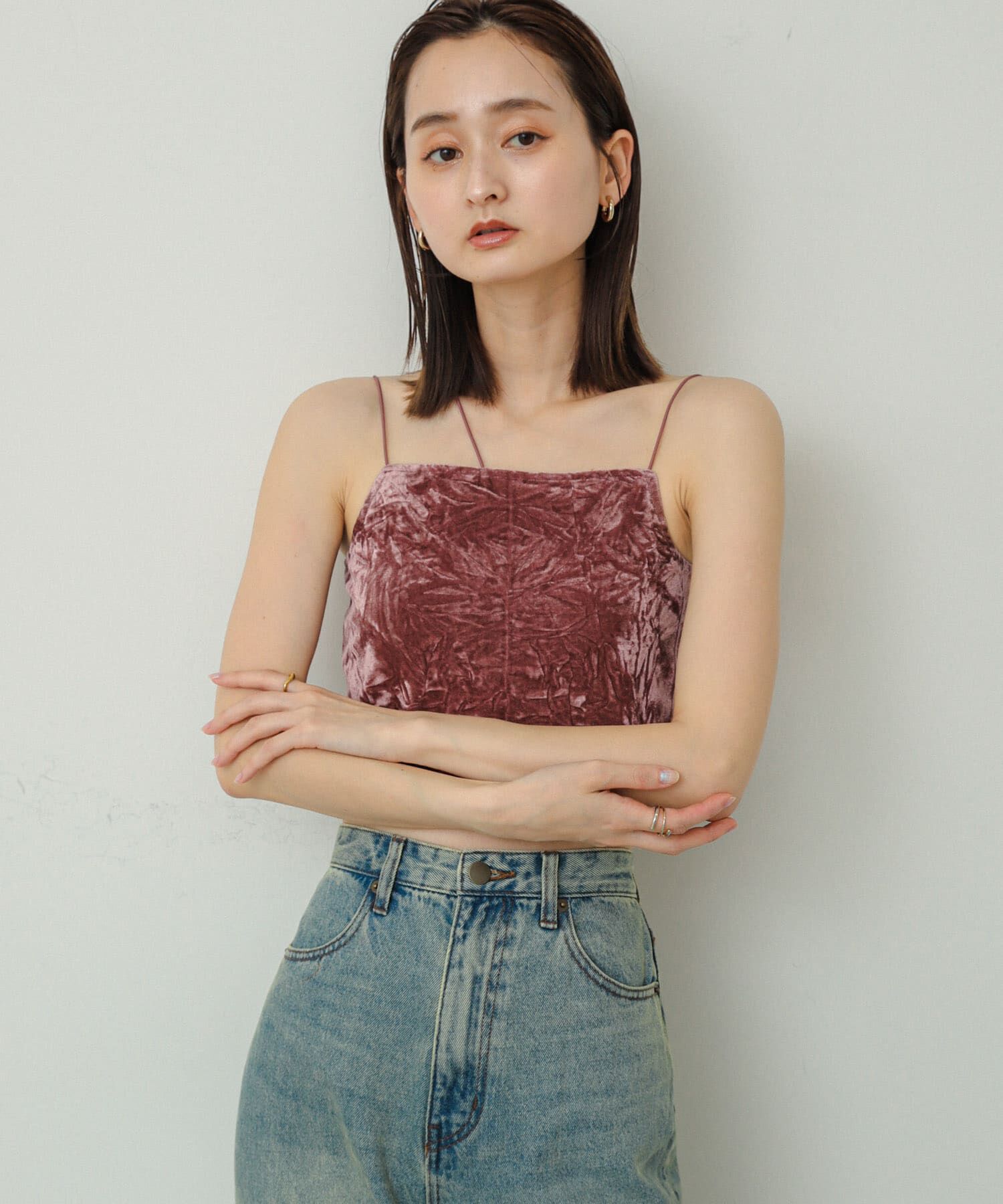 SENSE OF PLACE by URBAN RESEARCH「『サイズ展開あり』ベロアカップツキキャミソール」|キャミソール|