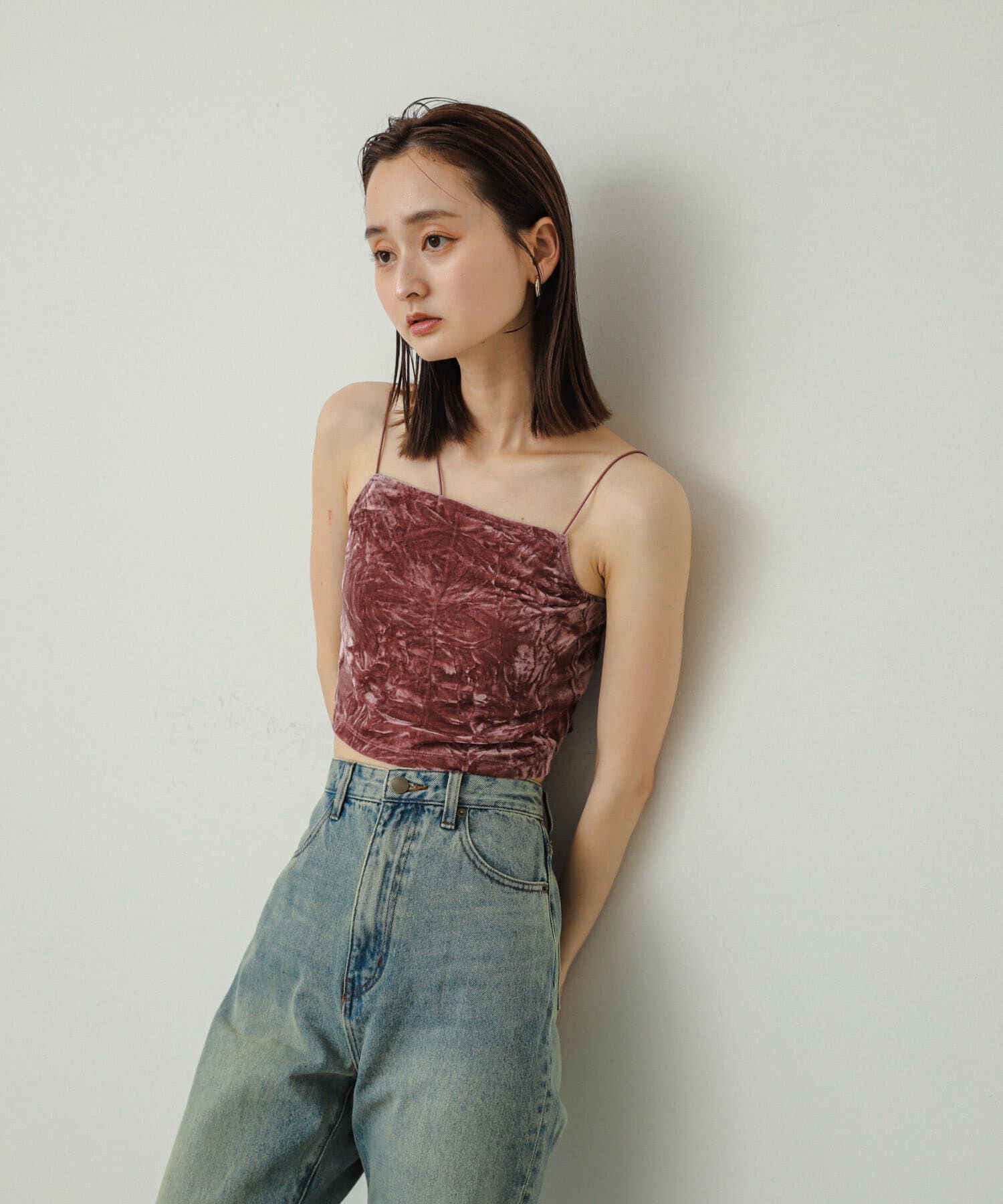 SENSE OF PLACE by URBAN RESEARCH「『サイズ展開あり』ベロアカップツキキャミソール」|キャミソール|