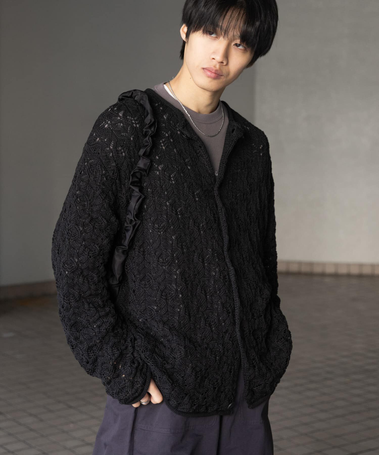 SENSE OF PLACE by URBAN RESEARCH「ケーブルメッシュクルーネックカーディガン」|カーディガン|