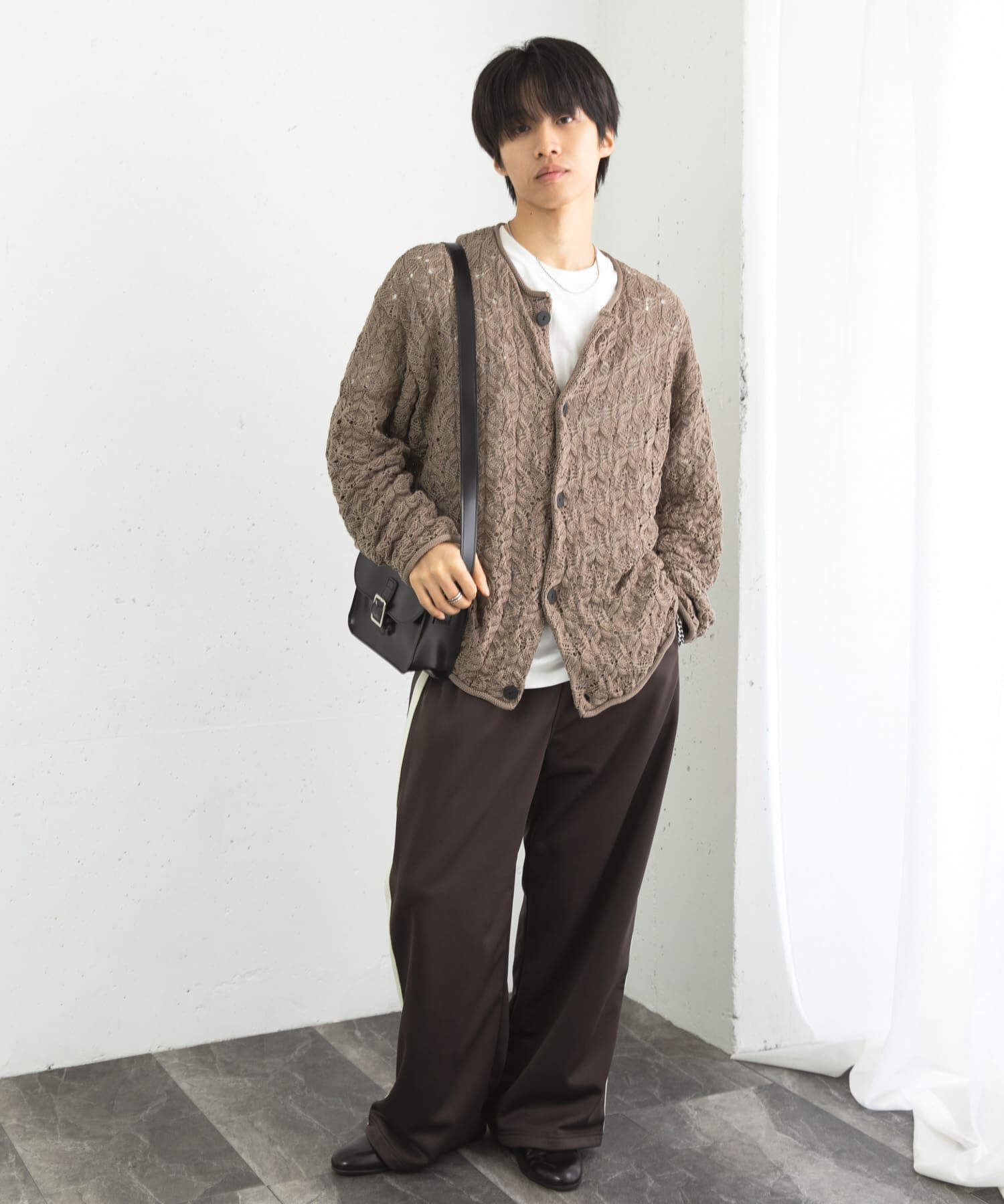 SENSE OF PLACE by URBAN RESEARCH「ケーブルメッシュクルーネックカーディガン」|カーディガン|