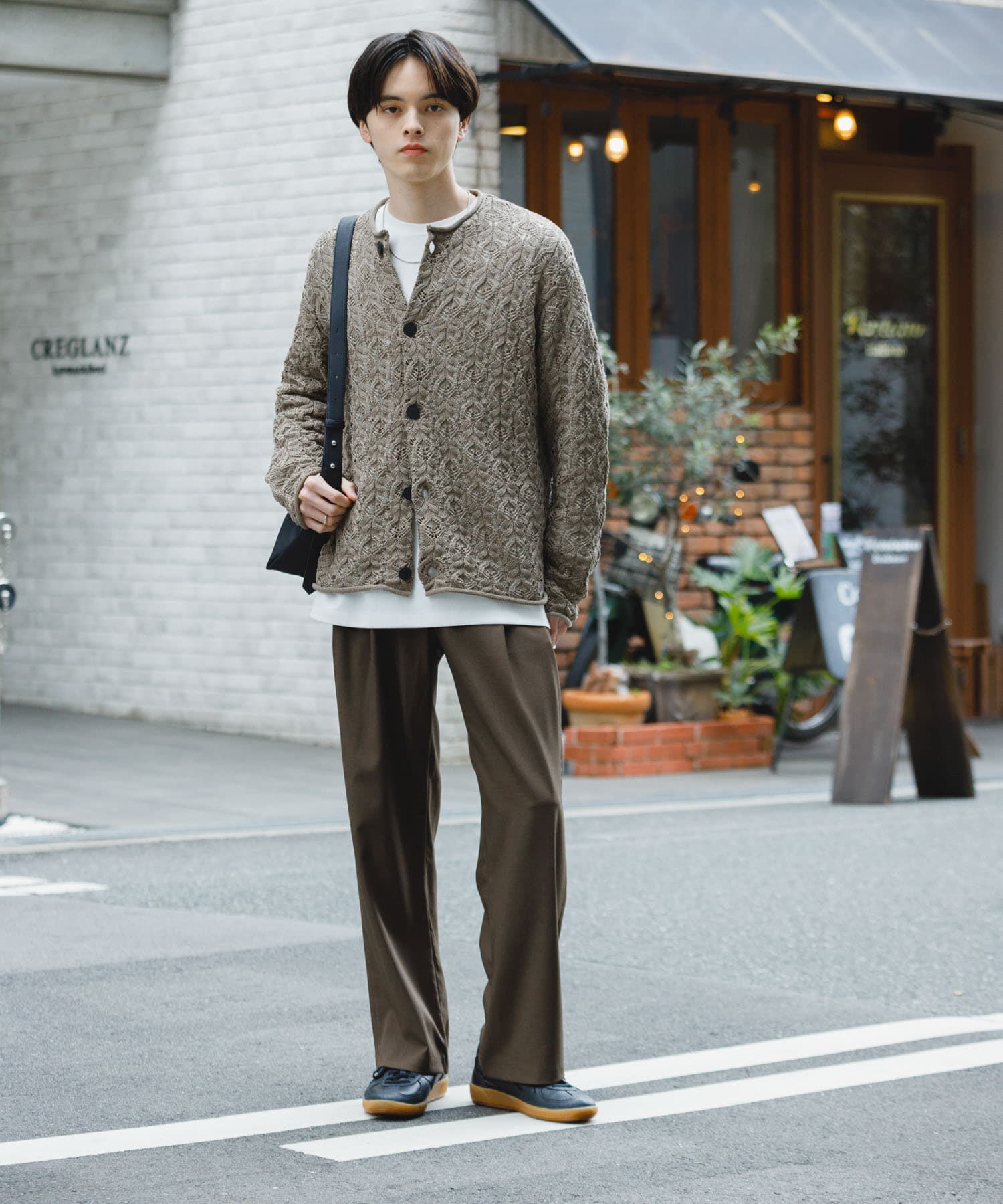 SENSE OF PLACE by URBAN RESEARCH「ケーブルメッシュクルーネックカーディガン」|カーディガン|