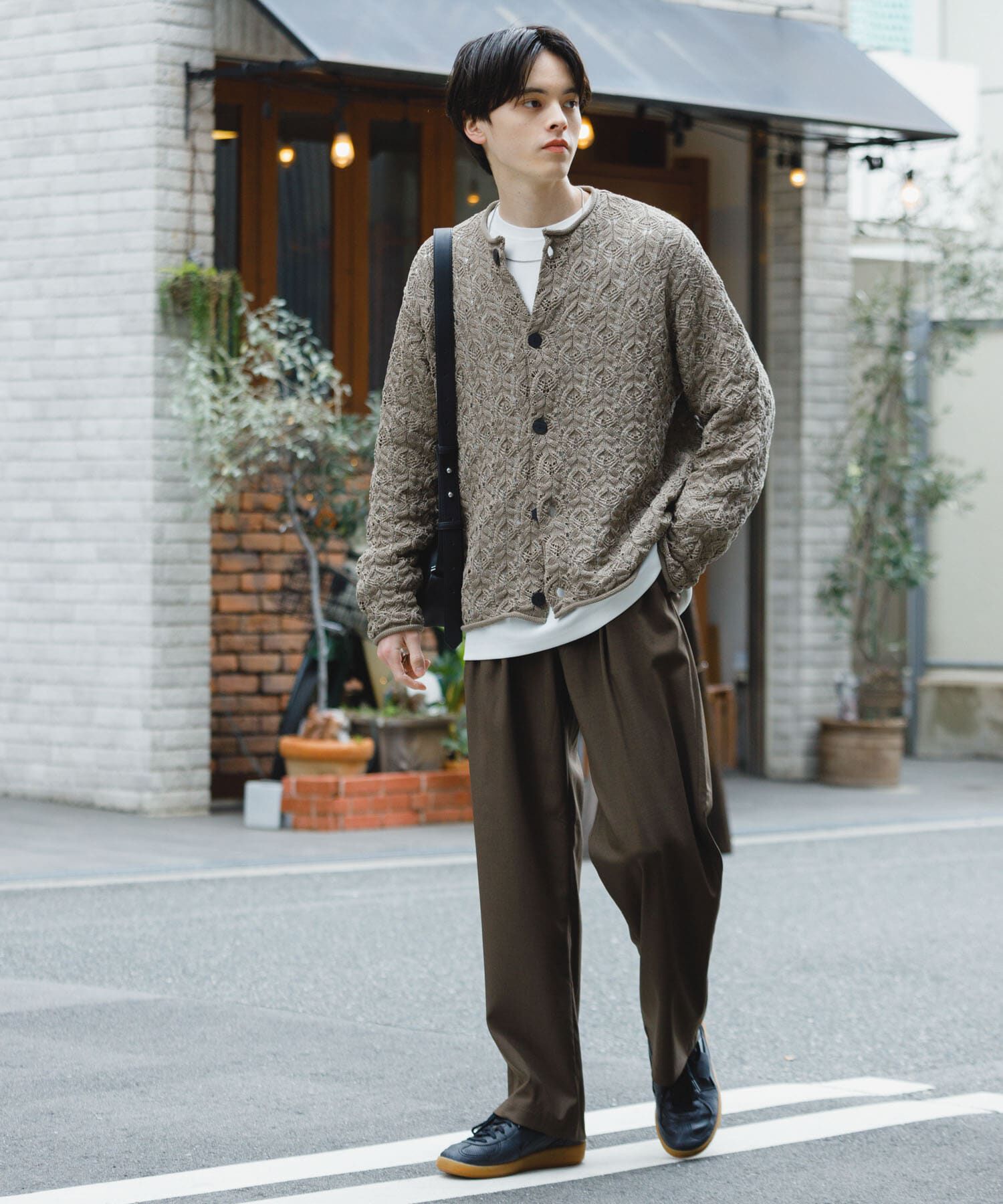 SENSE OF PLACE by URBAN RESEARCH「ケーブルメッシュクルーネックカーディガン」|カーディガン|