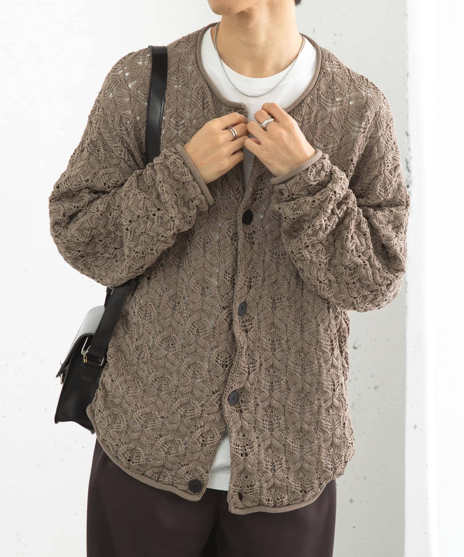 SENSE OF PLACE by URBAN RESEARCH「ケーブルメッシュクルーネックカーディガン」|カーディガン|