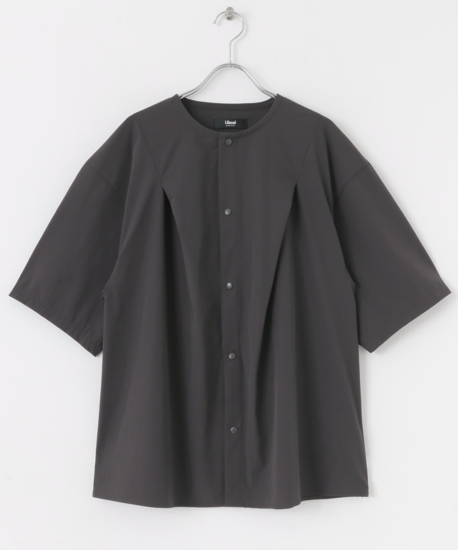 SENSE OF PLACE by URBAN RESEARCH「Uiscel　4WAYストレッチタックノーカラーシャツ5分袖」|シャツ・ブラウス|