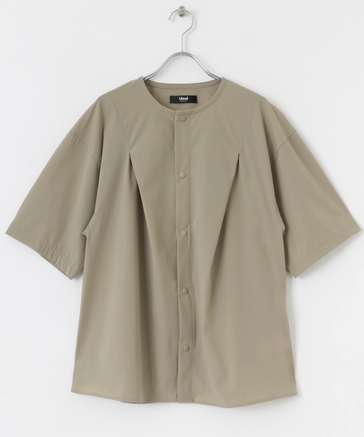 SENSE OF PLACE by URBAN RESEARCH「Uiscel　4WAYストレッチタックノーカラーシャツ5分袖」|シャツ・ブラウス|