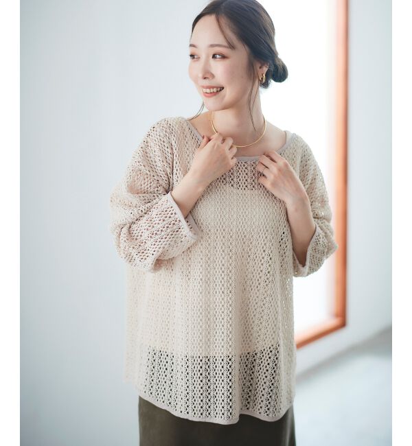 le.coeur blanc「クロシェ風レースプルオーバー」|プルオーバー|ベージュ