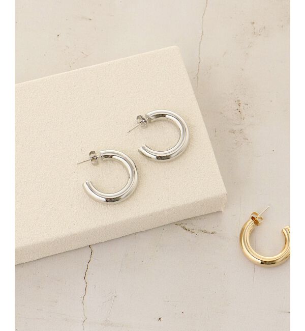 le.coeur blanc「メタルフープピアス」|ピアス|