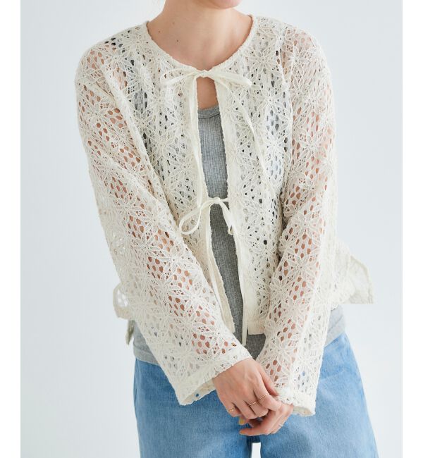 le.coeur blanc「《WEB限定アイテム》コードレースフロントリボンブラウス」|シャツ・ブラウス|