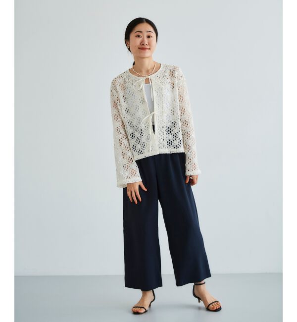 le.coeur blanc「《WEB限定アイテム》コードレースフロントリボンブラウス」|シャツ・ブラウス|