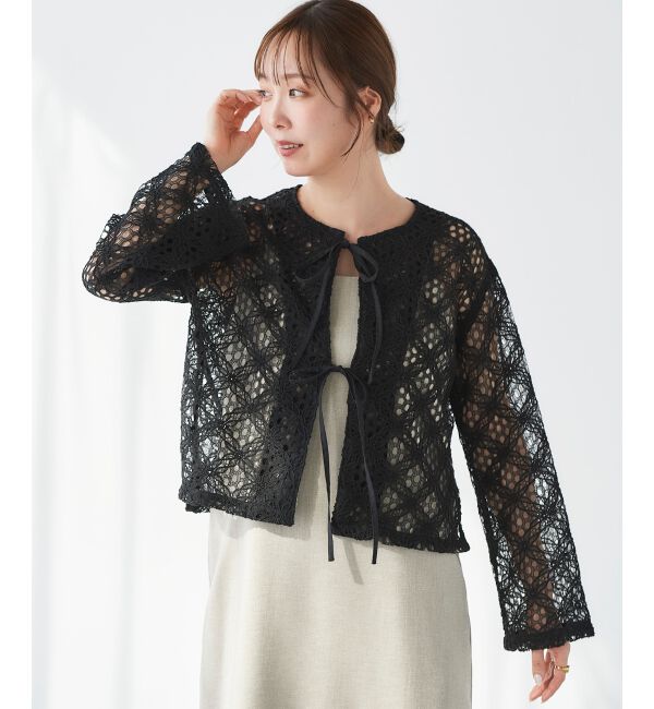 le.coeur blanc「《WEB限定アイテム》コードレースフロントリボンブラウス」|シャツ・ブラウス|