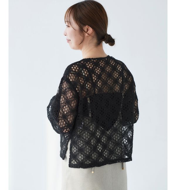 le.coeur blanc「《WEB限定アイテム》コードレースフロントリボンブラウス」|シャツ・ブラウス|