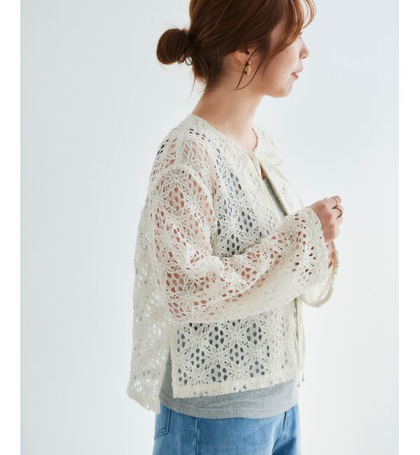 le.coeur blanc「《WEB限定アイテム》コードレースフロントリボンブラウス」|シャツ・ブラウス|
