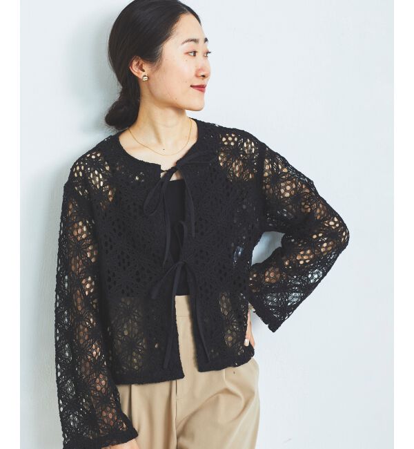 le.coeur blanc「《WEB限定アイテム》コードレースフロントリボンブラウス」|シャツ・ブラウス|