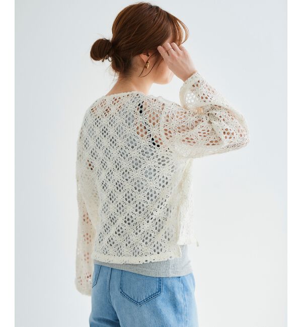 le.coeur blanc「《WEB限定アイテム》コードレースフロントリボンブラウス」|シャツ・ブラウス|