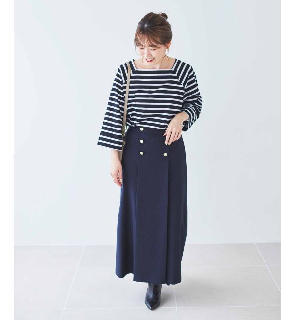 le.coeur blanc「《手洗い可能》ボーダースクエアネックワイドスリーブプルオーバー」|プルオーバー|