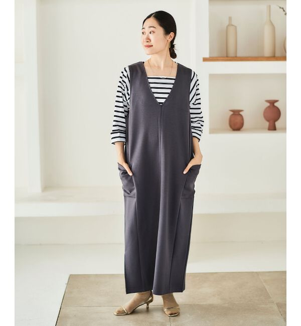 le.coeur blanc「《手洗い可能》ボーダースクエアネックワイドスリーブプルオーバー」|プルオーバー|