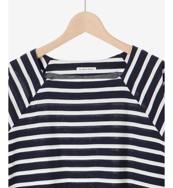 le.coeur blanc「《手洗い可能》ボーダースクエアネックワイドスリーブプルオーバー」|プルオーバー|