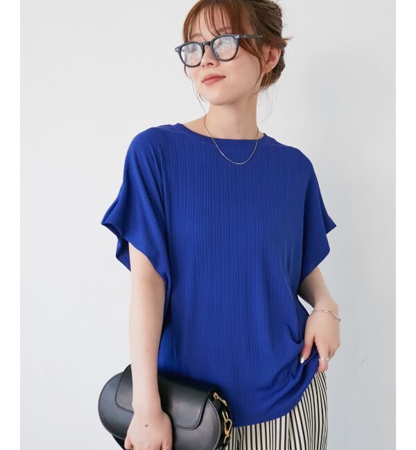  「《WEB限定アイテム》ランダムリブショルダータックプルオーバー」|プルオーバー|ブルー