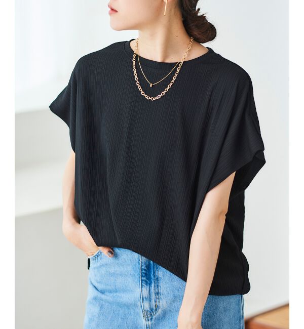  「《WEB限定アイテム》ランダムリブショルダータックプルオーバー」|プルオーバー|ブラック