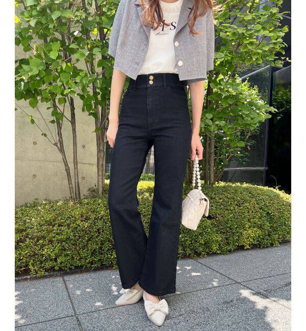 MAJESTICLEGON「美脚フレアデニムパンツ」|デニム|