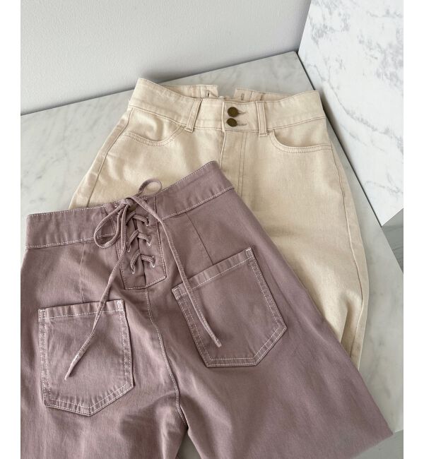 MAJESTICLEGON「美脚フレアデニムパンツ」|デニム|