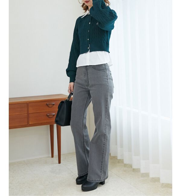 MAJESTICLEGON「美脚フレアデニムパンツ」|デニム|