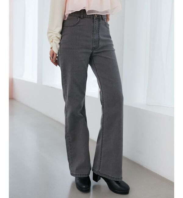 MAJESTICLEGON「美脚フレアデニムパンツ」|デニム|