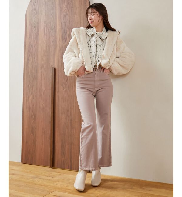 MAJESTICLEGON「美脚フレアデニムパンツ」|デニム|