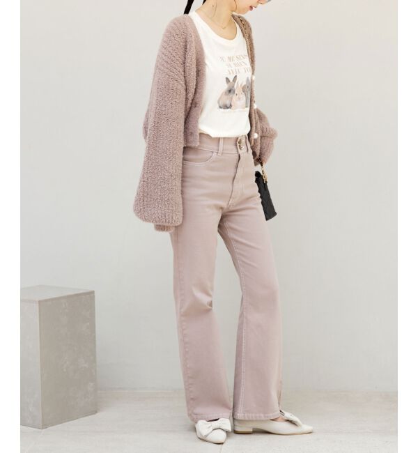 MAJESTICLEGON「美脚フレアデニムパンツ」|デニム|