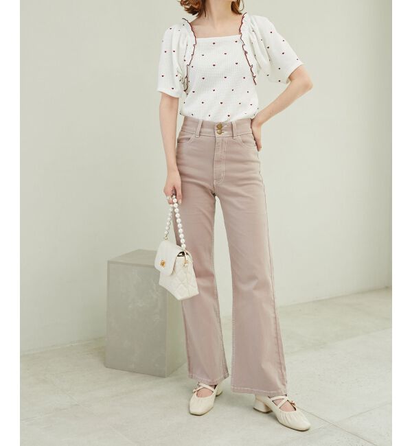 MAJESTICLEGON「美脚フレアデニムパンツ」|デニム|