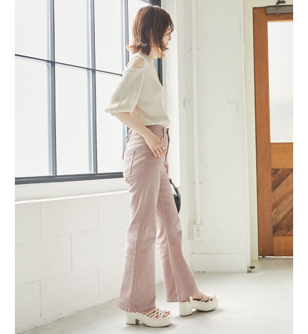 MAJESTICLEGON「美脚フレアデニムパンツ」|デニム|