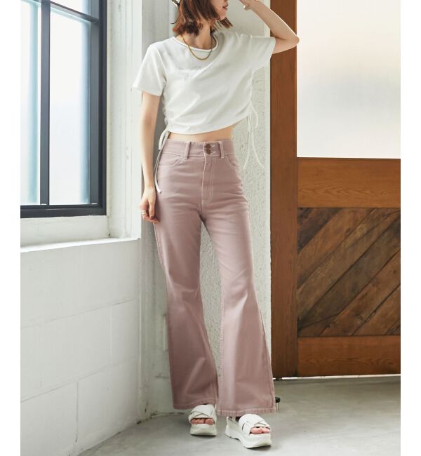 MAJESTICLEGON「美脚フレアデニムパンツ」|デニム|