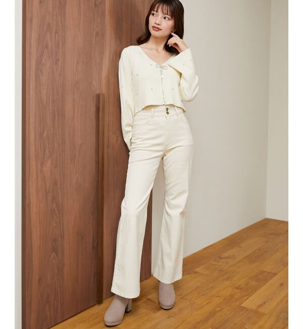 MAJESTICLEGON「美脚フレアデニムパンツ」|デニム|